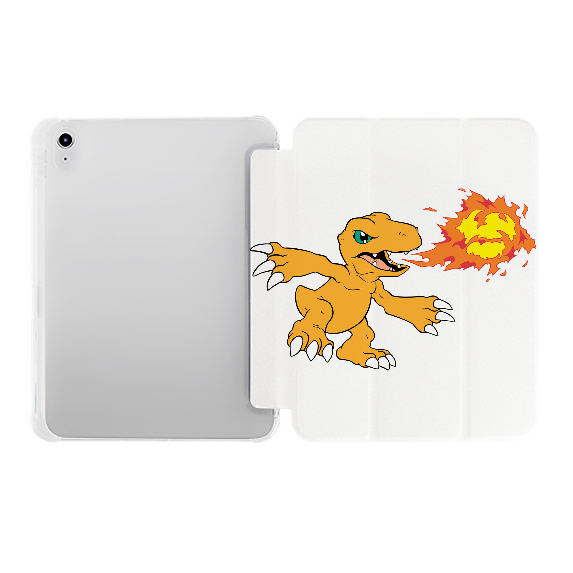 （画像用） Digimon デジタルモンスター/デジモン IPad ケース ペン収納付き 三つ折りスタンド PUレザー×シリコン 対応機種9.5/10.5/10.9インチ